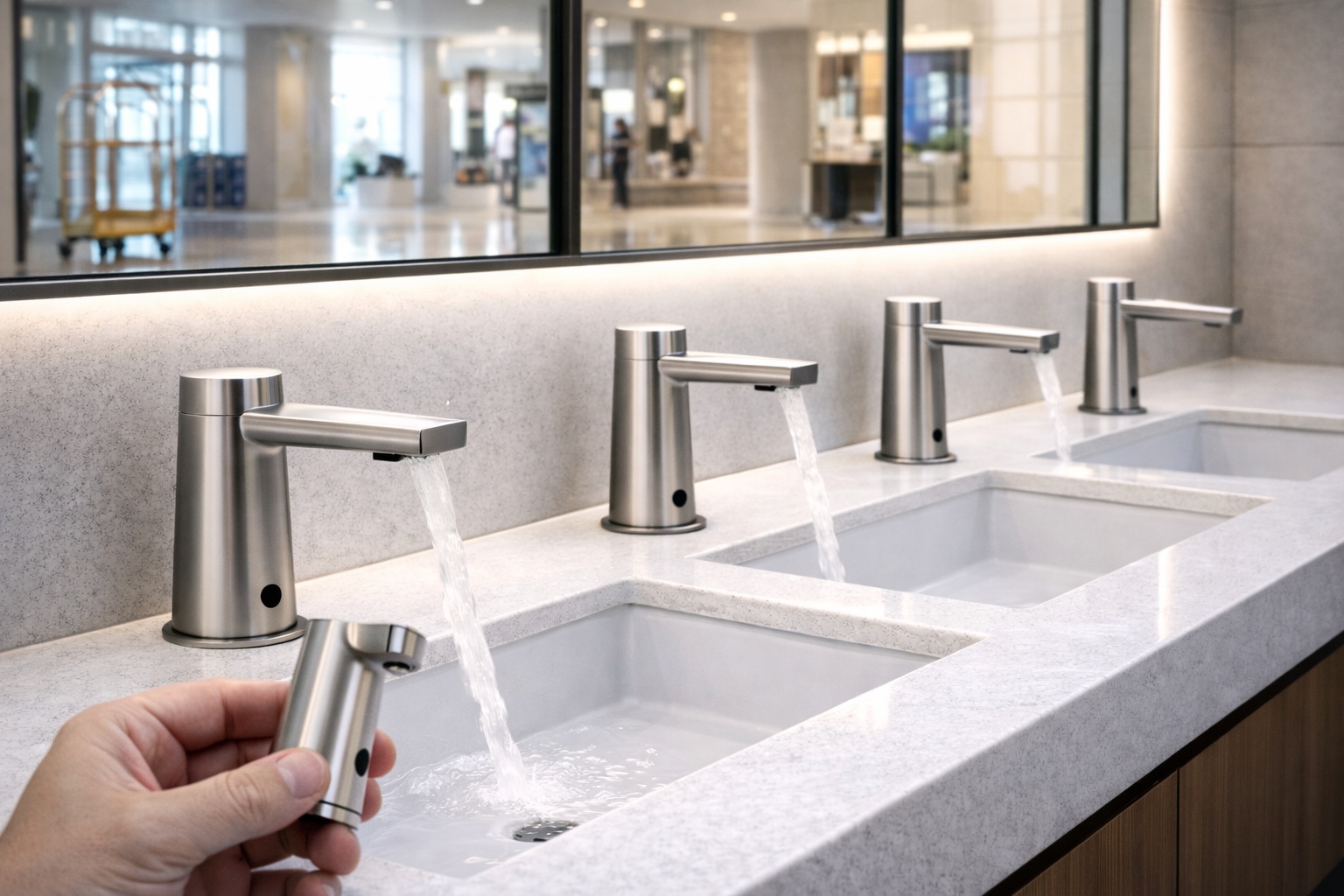 Sensor faucet commissioning in varied lighting conditions